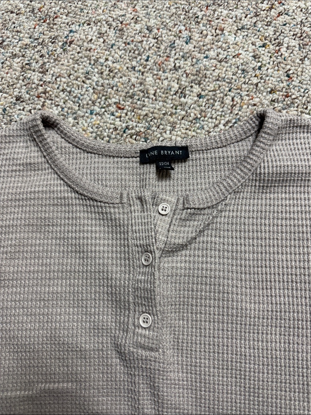 Lane Bryant Taupe Waffle Knit Scoop Neck Pullover